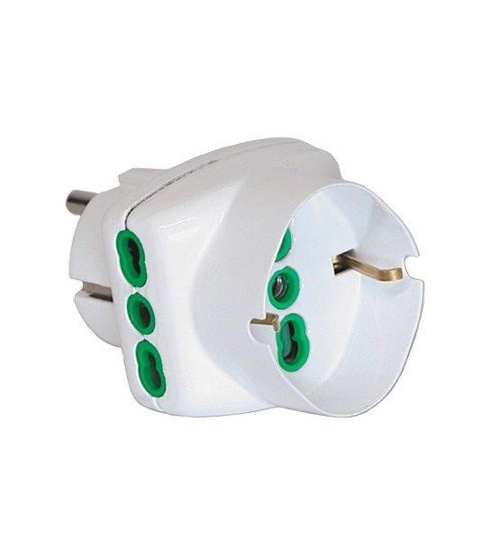 Fanton Adattatore Triplo Schuko-16A+Schuko Fme Bianco 2P+T