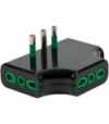 Fanton Adattatore Triplo Ribassato 16A-16A Fme Nero 2P+T