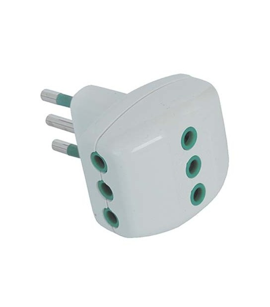 Fanton Adattatore Triplo 10A-10A Garanti Bianco 2P+T