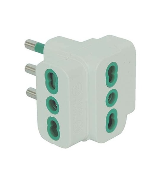 Fanton Adattatore Triplo 16A-16A Garanti Bianco 2P+T