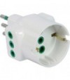 Fanton Adattatore Triplo 10A-10A+Schuko Garanti Bianco 2P+T