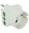 Fanton Adattatore Triplo 16A- 16A Bipasso +Schuko Garanti Bianco 2P+T