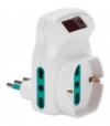 Fanton Adattatore Triplo 10A-16A+Schuko Fme Bianco 2P+T + Interruttore Termico