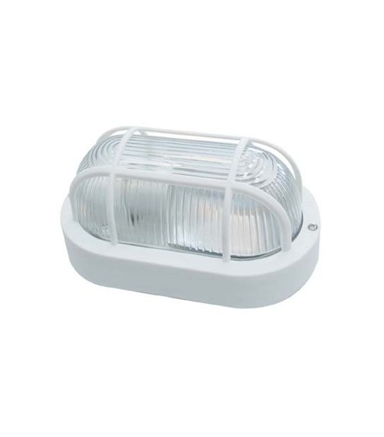 Plafoniera Ppl Griglia Ovale Bianco Volt 230 Watt Max 60 E27 Cm 21X12 H.Cm 9,5