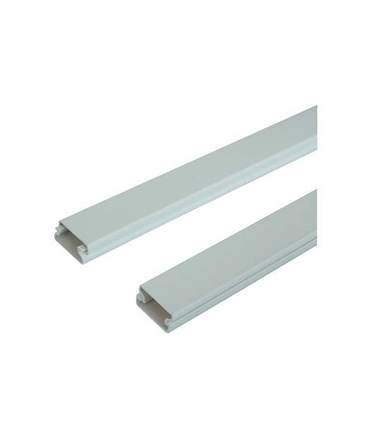 Mini Canalina Passaggio Cavi Pvc Bianco Mm 30X18 Mt 2