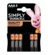 Duracell Pila Mini Stilo Aaa Simply Duracell Alcalina Volt 1,5 Cf:Pz 5