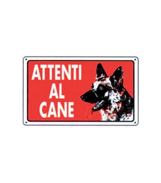 Targa Segnaletica Attenti Al Cane Pp Cm 20X30