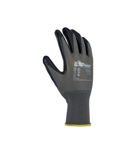 U-Power Guanto Nitrile Nero Valzer U-Power Maglia Poliestere Nero 13 Aghi 11