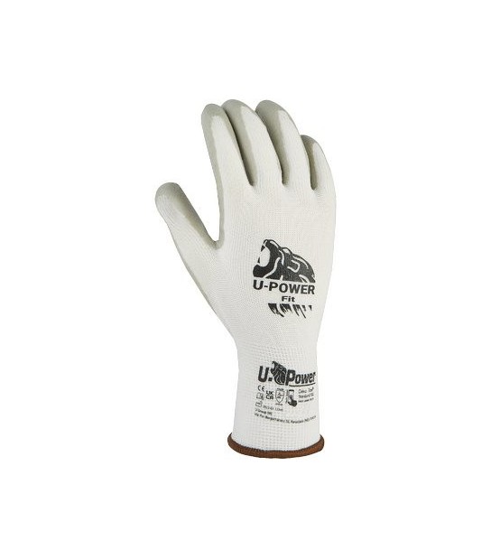 U-Power Guanto Nitrile Grigio Fit U-Power Maglia Nylon + Spandex Bianco 11