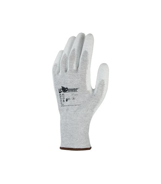 U-Power Guanto Poliuretano Bianco Pika U-Power Maglia Poliestere + Fibra Di Carbonio 9