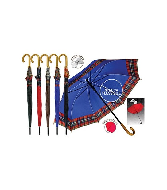 Ombrello Pioggia Golf Pl/Metallo 8 Stecche Automatico Cm 134 Antivento