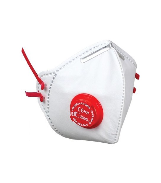 Irudek Mascherina Monouso Ffp2 Nr D + Valvola Irudek Bianca Pieghevole Busta Singola Cf:Pz 10