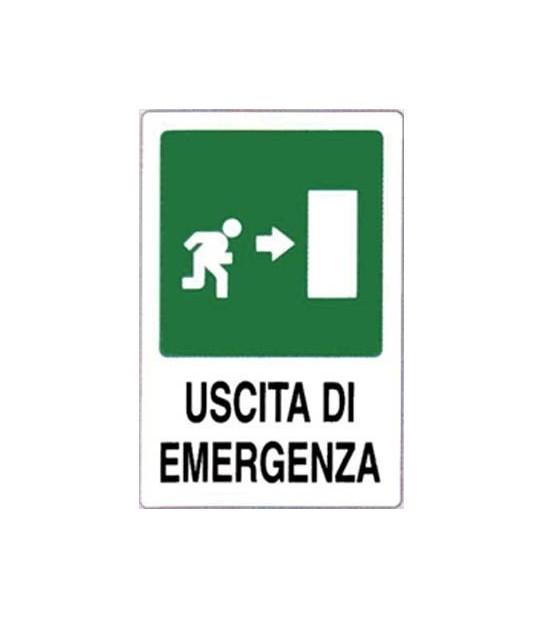 Targa Segnaletica Uscita Emergenza Dx Pp Cm 20X30
