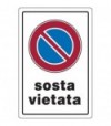 Targa Segnaletica Sosta Vietata Pp Cm 20X30