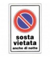 Targa Segnaletica Divieto Sosta Anche Notte Pp Cm 20X30