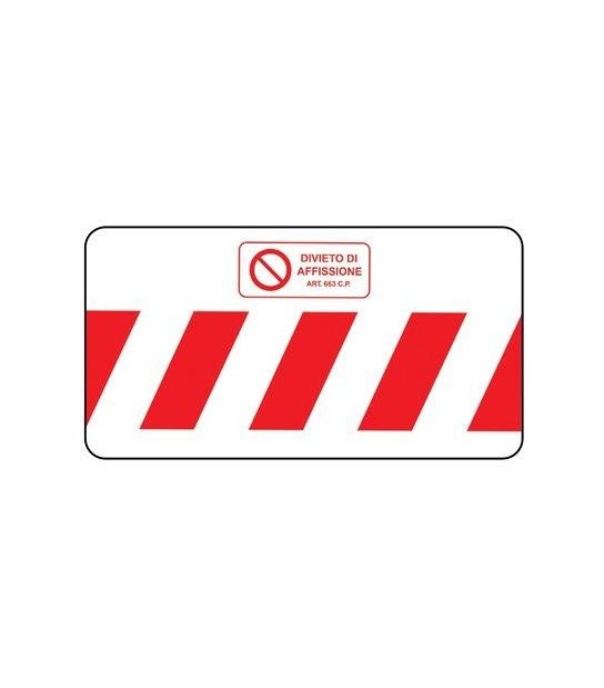 Targa Segnaletica Divieto Di Affissione Pp Polionda Cm 180 H.Cm 100