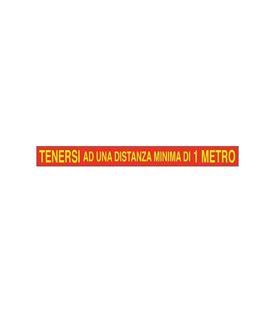 Targa Segnaletica Covid Adesiva Tenersi A Distanza Vinile Cm 100X7