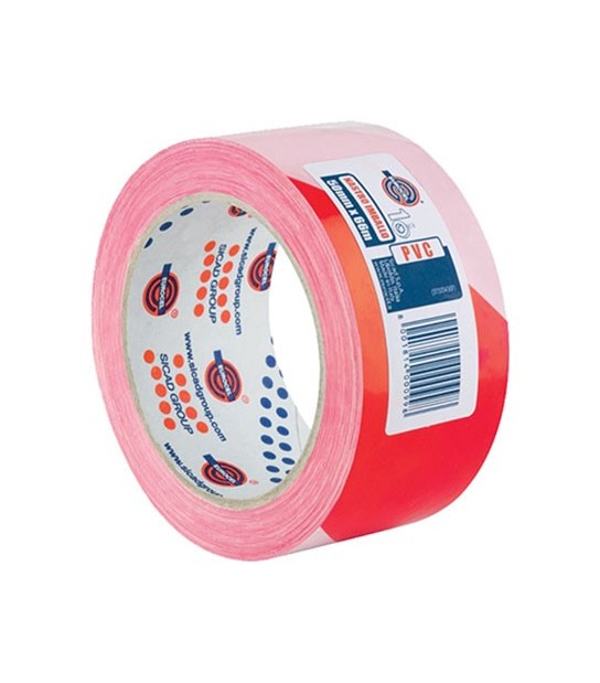 Eurocel Nastro Segnaletico Adesivo 350 Br Eurocel Pvc Bianco/Rosso Mm 50 Ml 66