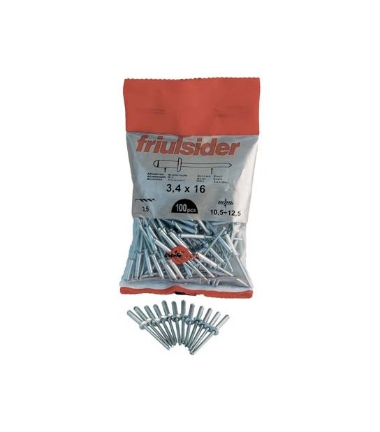 Friulsider Rivetto A Strappo Alluminio Friulsider Mm 4,0X12 Cf:Pz 100