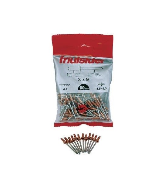 Friulsider Rivetto A Strappo Rame Friulsider Mm 4 ,0X 9 Cf:Pz 100