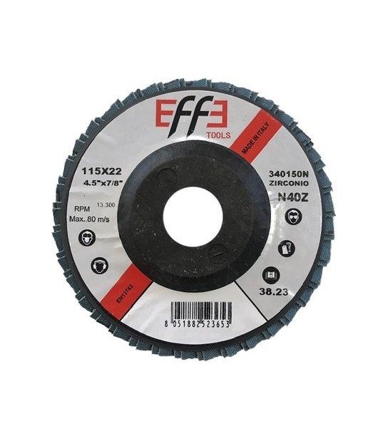 Effe Disco A Lamelle Radiali Zirconio Effe Mm 115X22,2 Grana 40