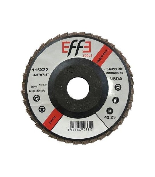 Effe Disco A Lamelle Radiali Corindone Effe Mm 115X22,2 Grana 40