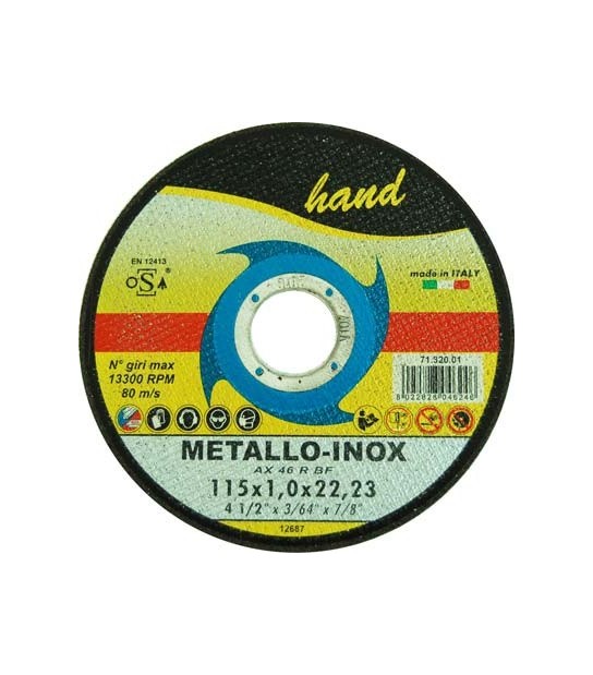 Hand Disco Abrasivo Taglio Ferro Piano Hand Mm 115X22,2 H.Mm 1,0