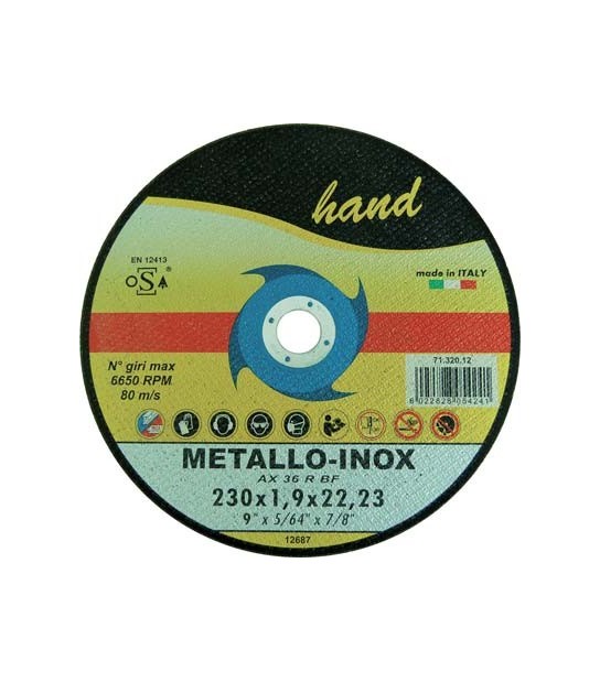 Hand Disco Abrasivo Taglio Ferro Piano Hand Mm 230X22,2 H.Mm 1,9