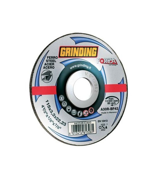 Grinding Disco Abrasivo Taglio Ferro Depresso Forza Mm 115X22,2 H.Mm 3,2