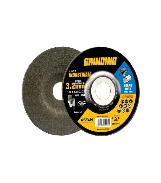 Grinding Disco Abrasivo Taglio Ferro Depresso Industrial Mm 115X22,2 H.Mm 3,2