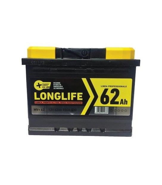 Batteria Auto Modulo Valore + Ah 62 Dx Spunto 550A Mm 242X175 H.Mm 190