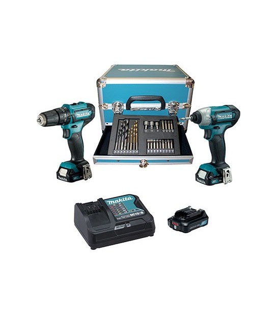 Makita Trapano Avvit Batteria Kit Clx228Sax2 Makita Hp333D +Td110D Volt 12X3 Ah 2 +Valigia + Pz 24