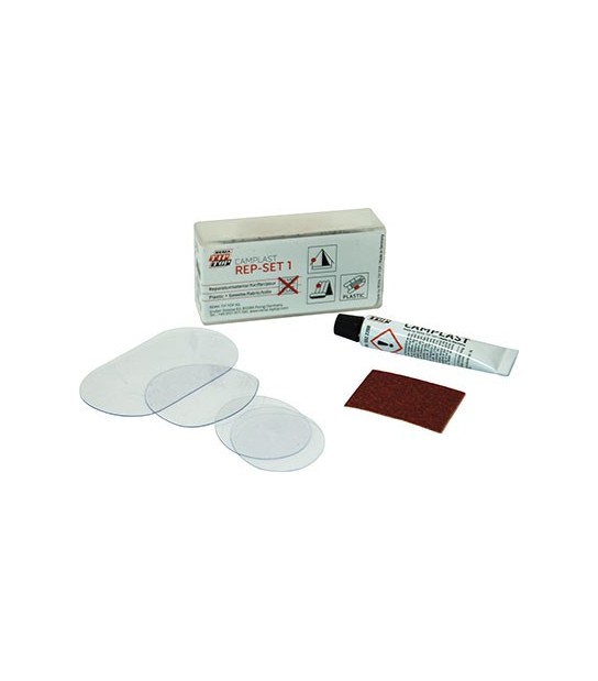 Riparazione Tiptop Kit Camplast Rep-Set 1 Rema Pvc Pu Tessuti Pezze 3 + Accessori
