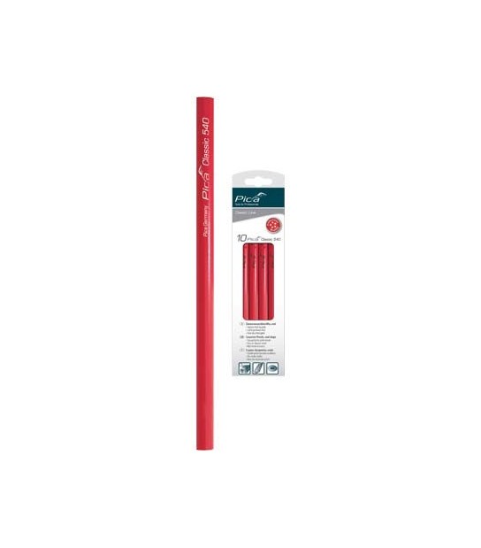 Pica Matita Classic Rossa 540 Pica Mina Tenera Cm 24 Cf:Pz 10