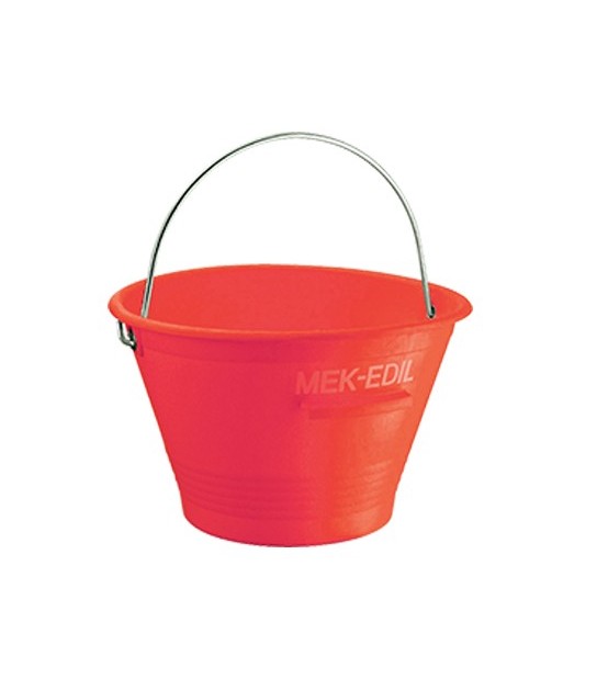 Secchio Muratore Mek-Edil Pe Rosso D.Cm 36 Litri 14 M.Zincato