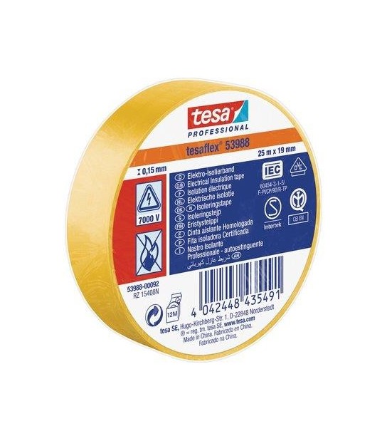 Tesa Nastro Pvc Isolante Imq Tesa Giallo Mm 19 Ml 25