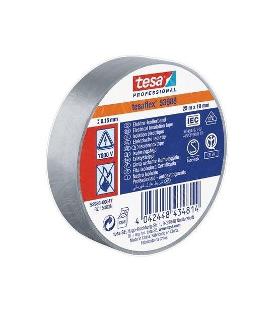Tesa Nastro Pvc Isolante Imq Tesa Grigio Mm 19 Ml 25