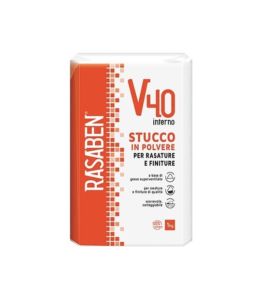 K2 Stucco Polvere Interno V40 K2 Rasaben Kg 1
