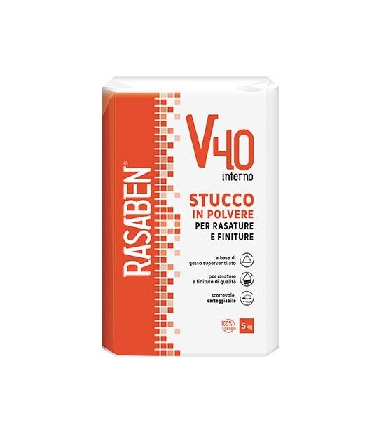 K2 Stucco Polvere Interno V40 K2 Rasaben Kg 5