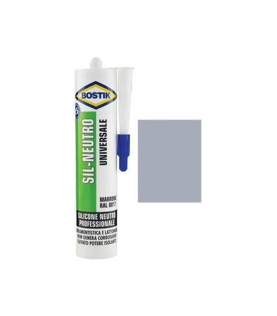 Bostik Silicone Neutro Sil Bostik Alluminio Ral 9006 Ml 300