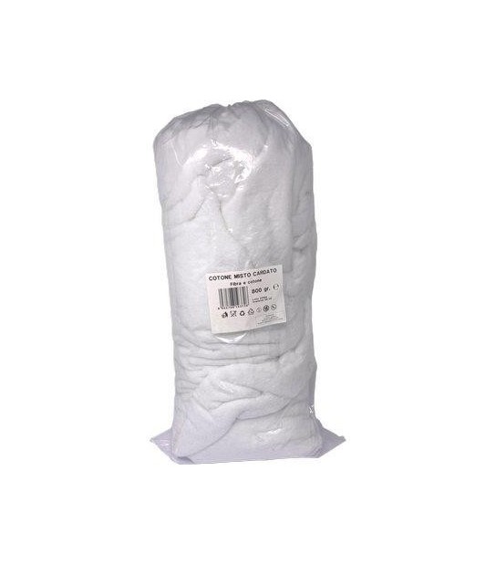 Cotone Idrofilo Misto Fibra Cotone Cardato Bianco Gr 800
