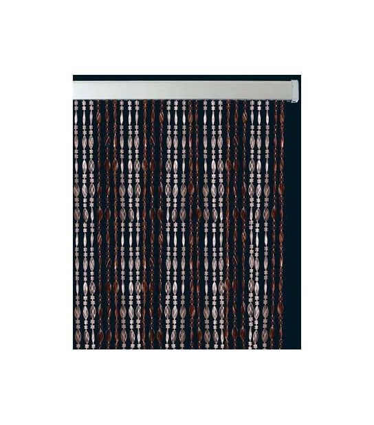 Tendina Pronta Twist Plastica Kristal/Marrone Cm 120 H.Cm 230