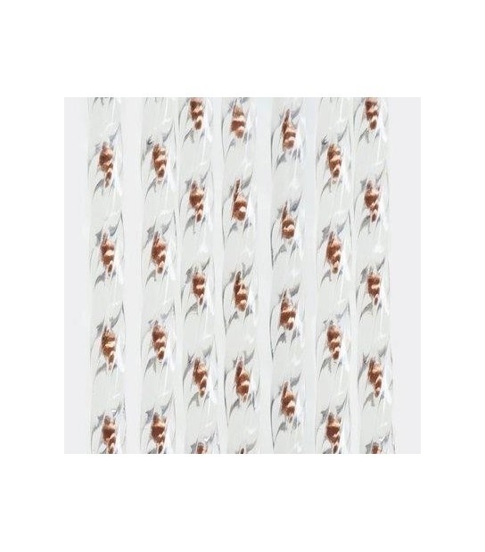 Tendina Pronta Lux 148 Fili Pvc Ritorto Marrone Cm 120 H.Cm 240