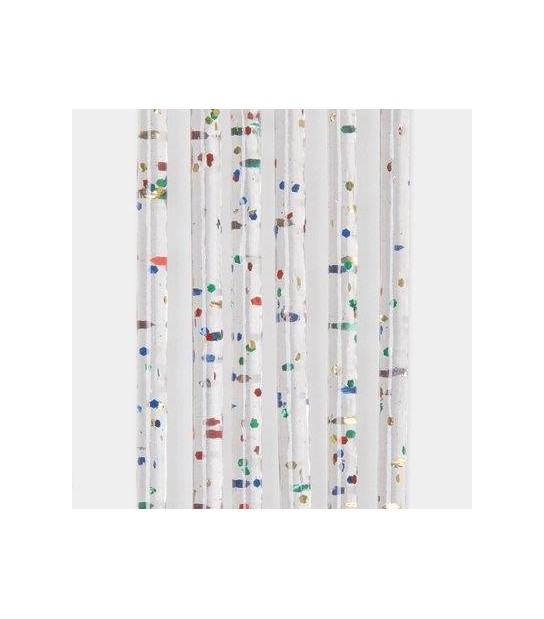 Tendina Pronta Luxor 144 Fili Pvc Liscio Multicolor Glitterato Cm 120 H.Cm 240