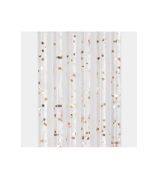 Tendina Pronta Luxor 144 Fili Pvc Liscio Oro Glitterato Cm 120 H.Cm 240