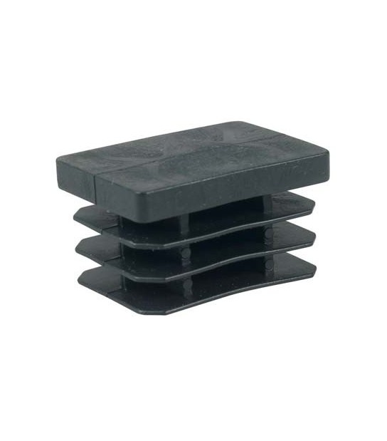 Puntale Interno Rettangolare Alettato Pe Nero Mm 30X50