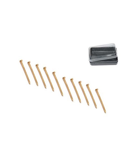 Chiodino X Gancio Quadro Ad X Pronty Ferro Ottonato Mm 1,4 H.Mm 25 Cf:Pz 80