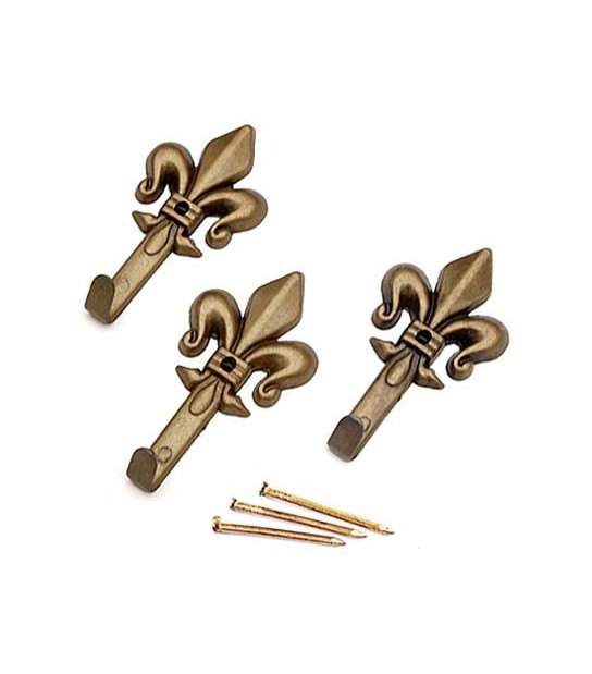 Gancio Quadro Giglio Pronty Ferro Bronzo Mm 47 Cf:Pz 3