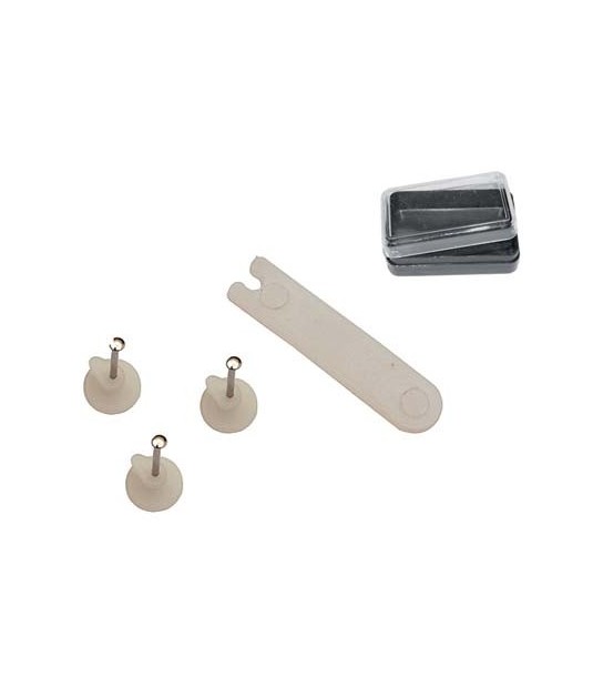 Gancio Quadro Tipo Blitz Pronty Ferro Nichelato/Plt Bianca Cf:Pz 20+ Applicatore