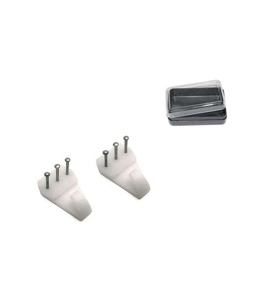 Gancio Quadro Tipo Blitz Pronty Tris Ferro Nichelato/Plastica Bianca Cf:Pz 3